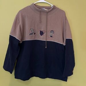 Vintage fall graphic Tan crewneck sweater